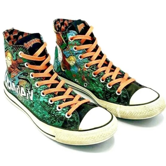 RARE Converse All Star Chuck Taylor Aquaman DC Shoes Men's size 9 Women's 11 - Picture 4 of 12